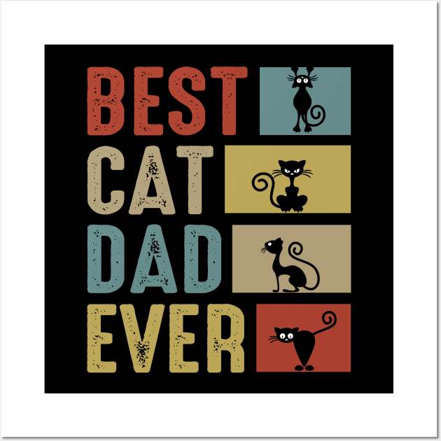 Best Cat Dad Ever Wall Art by Alema Art